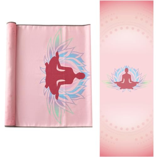 Morbuy Mikrofaser Hot Yoga Handtuch, Yoga Mat 183x63cm rutschfest Fitnesstuch Weich Atmungsaktiv Antirutsch Yogatuch Gilt für Fitness Ausbildung (183x63cm,Rosa Yoga)