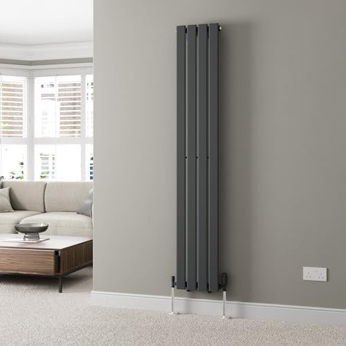 Radiant Living Anthracite Designer Radiator Vertical Flat Panel Single Panel Rad 1800x300mm