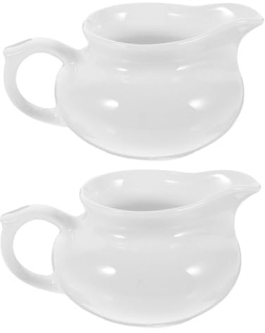 Saucière en Céramique Blanche 200ml avec Poignée, Lot de 2