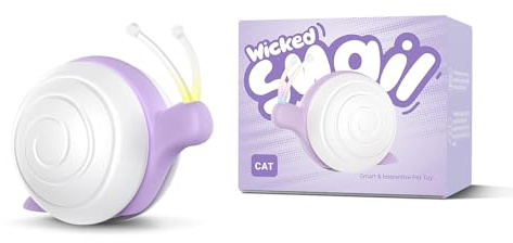 Cheerble Interaktives Katzenspielzeug Selbstbeschäftigung, Wicked Snail, Elektrisches Spielzeug für Katzen mit LED-Leuchten, DC Aufladbares, Bewegliches Katzenspielzeug, Geschenke für Kätzchen, Lila