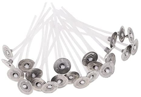 Nishiyuenyi 100 Stück Kerzendochte mit Fuß für Kerzenständer, Weiß, 6cm