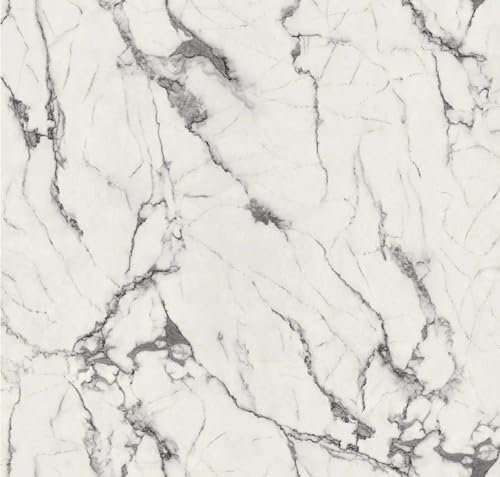 Papier Peint Marbre Blanc et Gris,40 X 1000cm Papier Peint Adhesif Mural Blanc Papier Peint Adhesif pour Meuble Papier Peint Adhesif Mural Cuisine Papier Peint Adhesif pour Chambre,Salon,Toilette