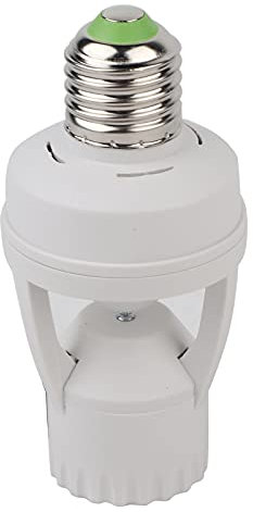MUNEFE Zócalo de luz con sensor de movimiento, zócalo de bombilla con control remoto, sensor de movimiento infrarrojo sintonizable E27 para porche de sótano de garaje