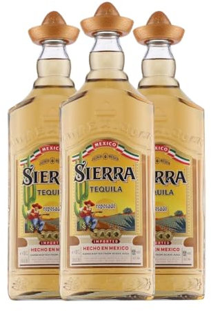 Tequila Sierra Reposado 1 L (Karton mit 3 Flaschen von 1 L)