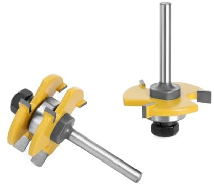 6 mm 6,35 mm Schaft Nutfräser-Bit-Set 3/4 Zoll Stock 3 Zähne T-förmiger Holzfräser Bodenbelagswerkzeug for die Holzbearbeitung(6mm shank)