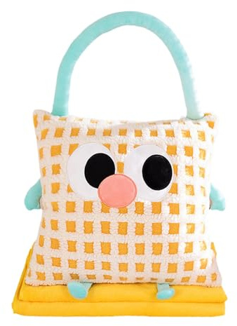 Funda de almohada, almohada de viaje y manta, 2 en 1, diseño de avión de dibujos animados, cojín plegable para coche, cojín de aire acondicionado para sofá de oficina