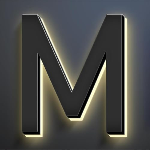Numeri civici, Numeri civici retroilluminati a LED, Numeri civici Moderni Illuminati, Numeri civici Illuminati per Esterni.,M,8 pollici/200mm