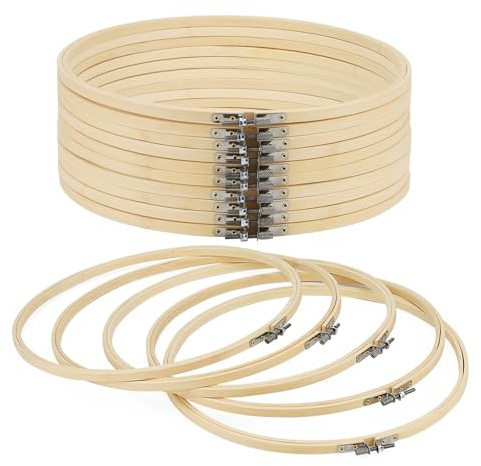 FAAING 15 stycken 20 cm runda träbroderier bambu stora broderiramar korsstygn broderiringar hantverk korsstygn broderi konst sömnad