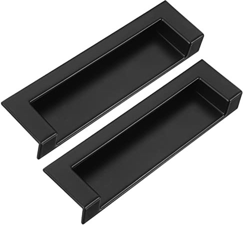 jojofuny 2stücke Recessed Door Handle Schwarzer Ergonomischer Möbelgriff Für Schiebetüren Langlebig Und Komfortabel Für Schränke Und Möbel