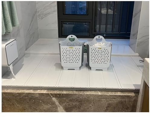 JIAYING Plegable A Prueba De Polvo Cubierta De Bañera, PVC Bandejas para Bañera, Cubierta De Aislamiento Estante Baño para SPA Lujo O Lectura(80x165x1.2cm)
