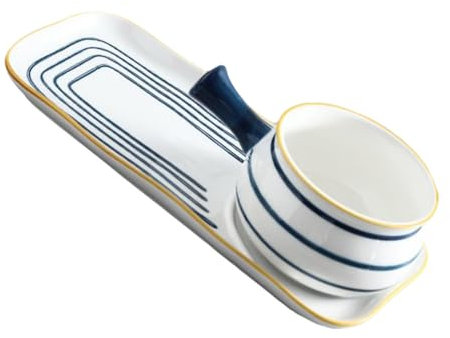 ULTECHNOVO Hand-Painted Ceramics Milk Pan Includes Noodle Pan and for Serving Bread Tray for Family Gatherings