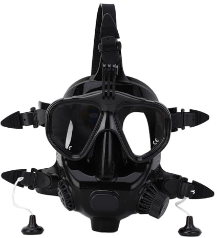 Vollgesichts Tauchbrille Nebel Leckschutz 180 ° Panoramabsicht Silikon Gesichtsbrille mit Kamerahalterung Volles Gesicht Diving Goggleful Face Schnorchelbrille Goggle Nebel Tauch