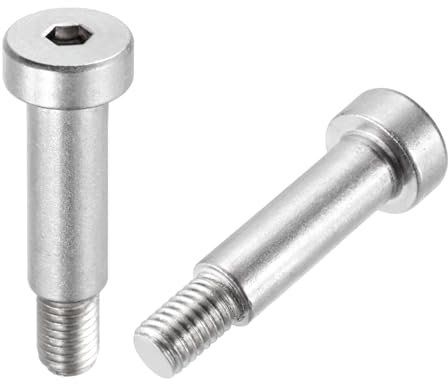 sourcing map 2 bulloni a spalla in acciaio inossidabile 304, 10 mm, diametro spalla 30 mm, lunghezza spalla M8 x 1,25, filettatura esagonale, bulloni a spalla per industrie di macchinari per