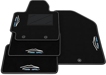 Auto Fußmatten Forza Napoli Meister 2025 kompatibel mit Kia Soul 2014–2025 | Maßgeschneidertes Teppich-Set, Personalisierte Auto Fußmatten Fußball