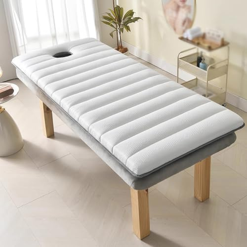 PA-DABAOO Wimpernauflage Aus Memory-Schaum Mit Elastischen Bändern, Massagetischauflage Mit Gesichtsloch, Matratzenauflage Für Spa-Betten, 4 Mm Dicke Schutzunterlage,60 * 180cm