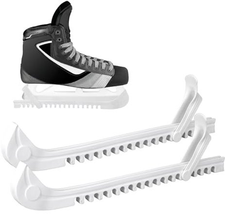 Haoilongke 1 Paar Kufenschoner Schlittschuhe, Schwarz Universal Verstellbar für Eishockey und Eiskunstlauf, Schlittschuh Kufenschoner, Schlittschuh Schoner,Einstellbare Größe (Weiß)