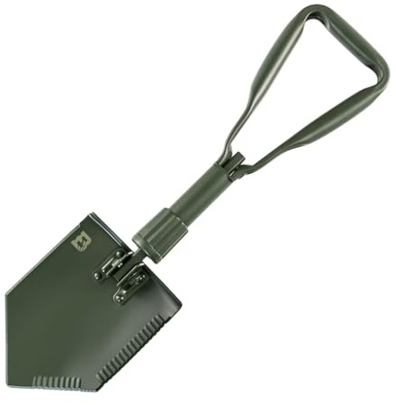 Badger Outdoor US Army Klappspaten Military Grade Olive - Camping Zubehör Feldspaten Multitool Survival Kit - Aluminium Stahl Schaufel 58cm Camping Gadgets Bundeswehr