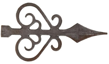 LOORGVEL Cast Iron Pointed Fence Topper Finial European Style Outdoor Garden Decoration for Gates Fences and Handrails Classic Ornament with Unique Pattern Durable Post Cap