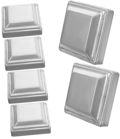 Homoyoyo 6pcs Capuchons de Poteau en Fer Argenté, Couverture de Clôture Robuste et Anti-chute, Design Simple et Élégant pour Poteaux de Barrières de Circulation