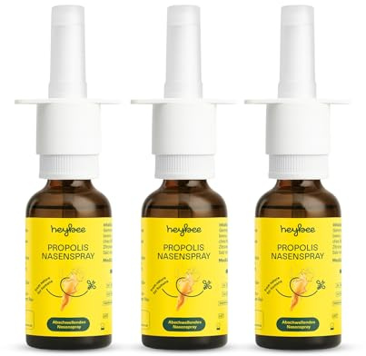 heybee® Propolis Nasenspray (3er Pack), ätherischen Ölen & Meersalz, natürlich abschwellend bei Schnupfen & Pollenallergie, ohne Gewöhnungseffekt, für Erwachsene und Kinder ab 6 Jahren