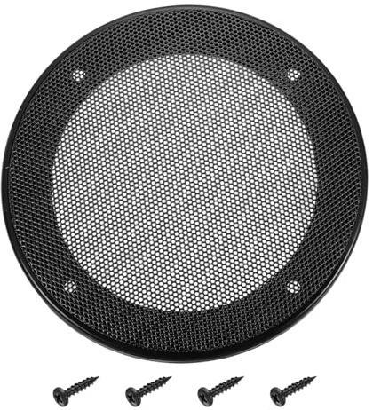 sourcing map Cubierta de malla para altavoz de 4 pulgadas, cubierta de altavoz de metal, protector de rejilla de malla para subwoofer con marco de plástico ABS negro para accesorios de audio de coche