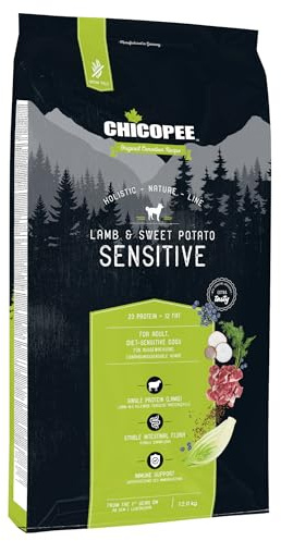 Chicopee HNL Sensitive Lamb & Sweet Potato 12 kg torrfoder för hundar | av Bosch | Hundfoder | kanadensiskt recept | Tillverkad i Tyskland | Ett varumärke från Bosch djurfoder