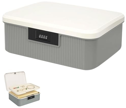 Hengrongshen 2 Schicht Abschließbare Box 16L Medizinbox Medikamenten Aufbewahrung Aufbewahrungsbox mit Zahlenschloss Geldkassette Klein Abschließbar für Medikamente, Süßigkeiten, Wertsachen