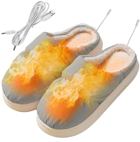 Calentadores de pies eléctricos con calefacción, zapatillas eléctricas | Calentadores de pies USB con tecnología de calentamiento rápido, regalos de invierno para mujeres y hombres