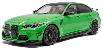 Solido BMW M3 (G80) – Performance-Limousine mit schwarzem Dach, Heckflügel, Aero-Paket, Diecast Modellauto, Signalgrün Uni, 1:18