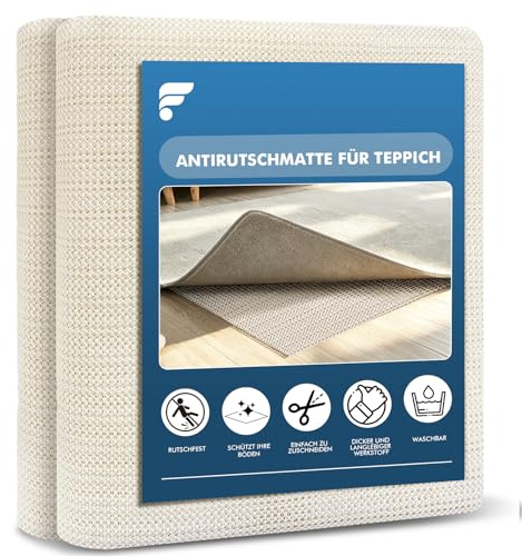 shinfly Teppich Antirutschunterlage 70x140cm, Antirutschmatte für Teppich Zuschneidbar, Teppichunterlage rutschfest, Teppich Rutsch Stop für Alle Arten von Böden, Schubladen und Schränken(Weiß).