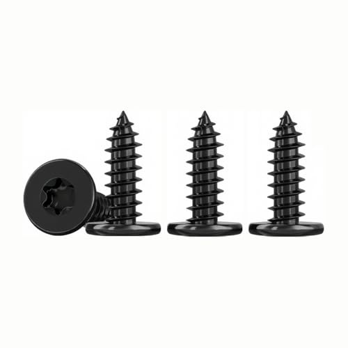 ‌Drenky Tornillos Torx Negro M4 Tornillo Autotaladrante de Cabeza Plana 50 Piezas M4x12mm, Tornillos Roscachapas En Acero Inox V2A Para FijacióN En Madera Y Proyectos DIY
