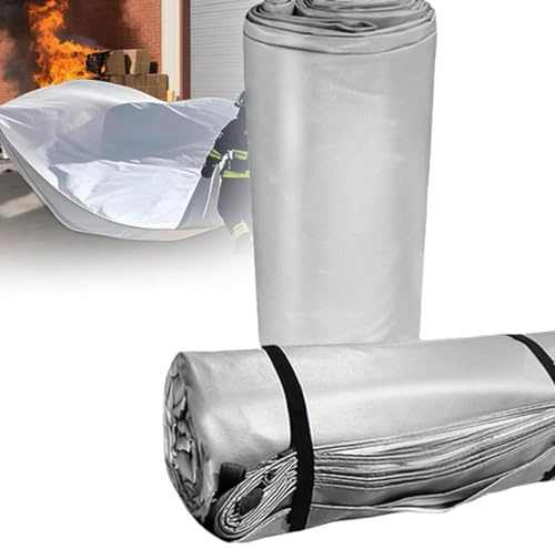 Hydravex Wiederverwendbare Notfall-Feuerlöschdecke, Auto-Feuerlöschdecke für Elektro- und Benzinfahrzeuge, Feuerlöschdecke, Silikon-Notfall-Feuerlöschdecke mit Tragetasche 3×4m