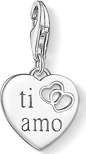 THOMAS SABO Charm Club Original love theme with Lobster Clasp 925 Sterling Silver Jewellery Compatible with Bracelets & Necklaces