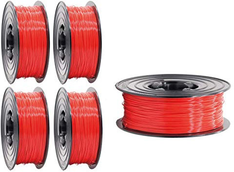 PLA Filament 1,75mm 3D Drucker oder Stift 5 er Set 5x 1Kg Rot