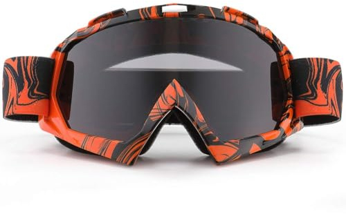 SPOSUNE Motorradbrille Crossbrille MTB Brille Motorradbrillen | Moped Brille,MX-Fahrbrille, ATV Dirt Bike Off Road Racing,Double Lens Anti Fog UV400 Verstellbarer Riemen