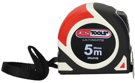 KS Tools 302.0143 Mètre ruban 5 m - Mètre en bi-matière magnétique - Ruban | Mètre à ruban bi-matière ULTIMATE magnétique, 5x25 mm