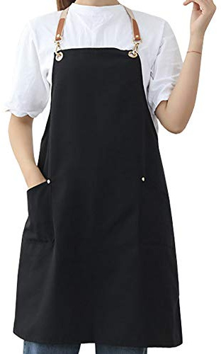 Watwass Kittel-schürze für Frauen Restaurant Bäckerei Einstellbar Schürze Damen Kochen Grillen Backen