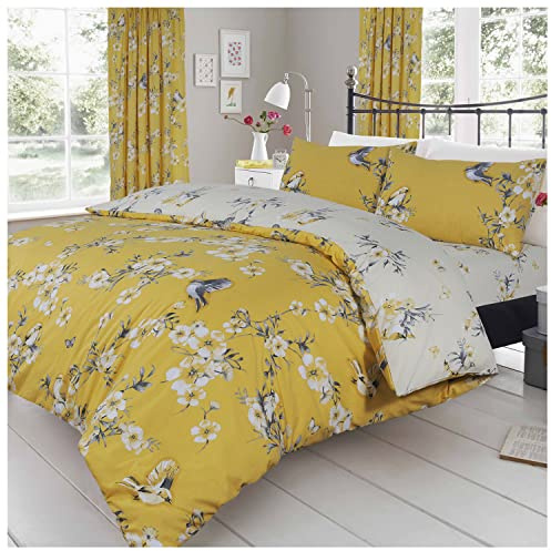 GC GAVENO CAVAILIA Parure de lit de Luxe avec Housse de Couette réversible Facile d'entretien, Douce et Confortable, Polycoton, Ocre, King (230 x 220cm)