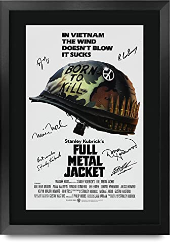 HWC Trading Full Metal Jacket Geschenke Geducktes Signiertes Autogramm Foto für Fans von Film Memorabilien - A3 Gerahmt