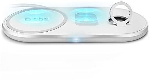 SBS 10W Wireless Multi-Tisch-Ladegerät, Ladestation für Qi-Handys, Smartphones, iPhone/Samsung/Xiaomi/Oppo/Huawei, AirPods/Airpods Pro und Apple Watch