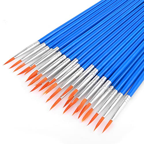 Prasacco 30 Pcs Paint Brushes, Professional Fine Tip Paint Brush Set Small Brush Bulk Artist Painting Brushes for Miniature Detail Painting Oil Watercolor