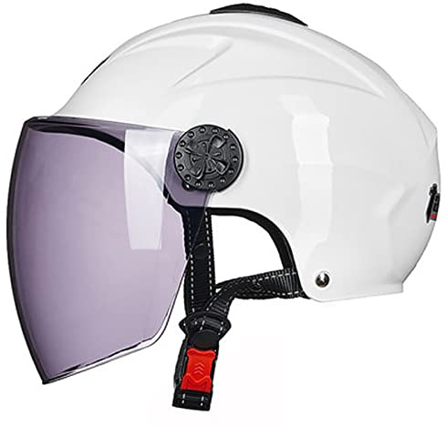 JATIBOSH Attache Fermement Vintage Casque Portable Et Sûre Cyclomoteur Casque, RéTro Demi Casque Boucle De Sécurité À Prise Rapide Casque Moto, pour Adapté Aux Motos ÉLectriques ECE Certifiés