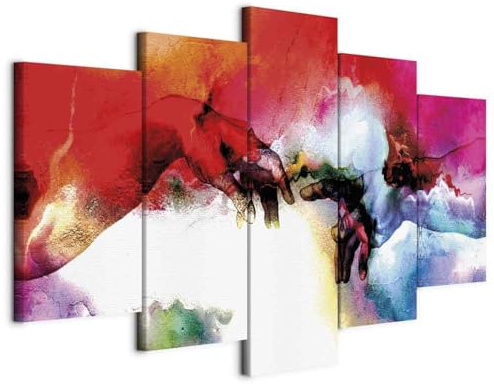 artgeist Acoustic Canvas Wall Art Print Abstract 90x45 in - 5pcs Picture with Acoustic Foam Sound Print Artwork Room Acoustics Soundproofing - Creation of Adam Michelangelo l-C-10018-b-a