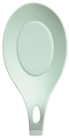 Soulnioi Silicone Spoon Rest Spoon Holder Kitchen Utensils Cooking Spoon Holder Kitchen Counter Rest for Spoons, Tongs, Spatula - Aqua Green
