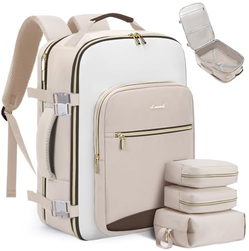 LOVEVOOK Handgepäck Rucksack Flugzeug, Reiserucksack Damen Groß 40L Herren Wasserdicht, Laptop Backpacks 17 Zoll Mit Laptopfach, Travel Backpack Daypacks Für Schule Arbeit Camping