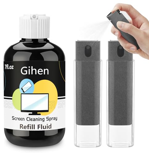 Refillable Screen Cleaner (16 Times), Screen Cleaner Spray and Wipe, Car Screen Cleaner, Laptop Computer Monitor Screen Cleaner, Phone iPhone ipad Touch Screen Cleaner Spray, TV Screen Cleaner