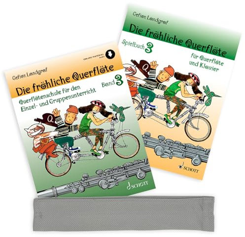 Die fröhliche Querflöte 3 + Spielbuch: (Starterset) mit Audio Online - Querflötenschule - Band 3 von Gefion Landgraf (ISBN 9783795721893, 9783795747640) + Soundman Reinigungstuch