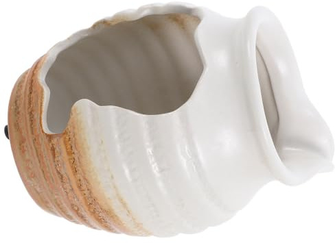 SUPVOX Vaso di argilla che scorre ornamento dell'acqua Zen Scrivania Fontana Vaso in Ceramica Fontana da tavolo Cascata Scrivania Fontana in ceramica Vaso Bianco