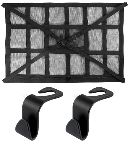 XCRPRT Rete bagagli per Auto, 90 cm x 65 cm, Rete bagagli per Auto, Retes universale per tetto auto, rete con coulisse regolabile per la maggior parte dei tipi di veicoli