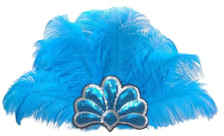 Amagogo Feder Kopfschmuck Fascinator Kopfschmuck Kostüm Haarband für Damen, BLAU